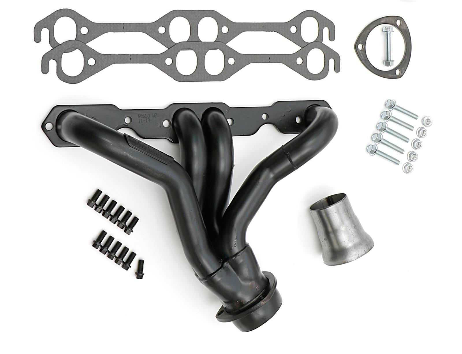 Hedman Street Headers 68650 Headers, Street, Mid-Length, Steel, Temporary Paint, Buick, Chevy, Oldsmobile, Pontiac, Pair thumbnail 4