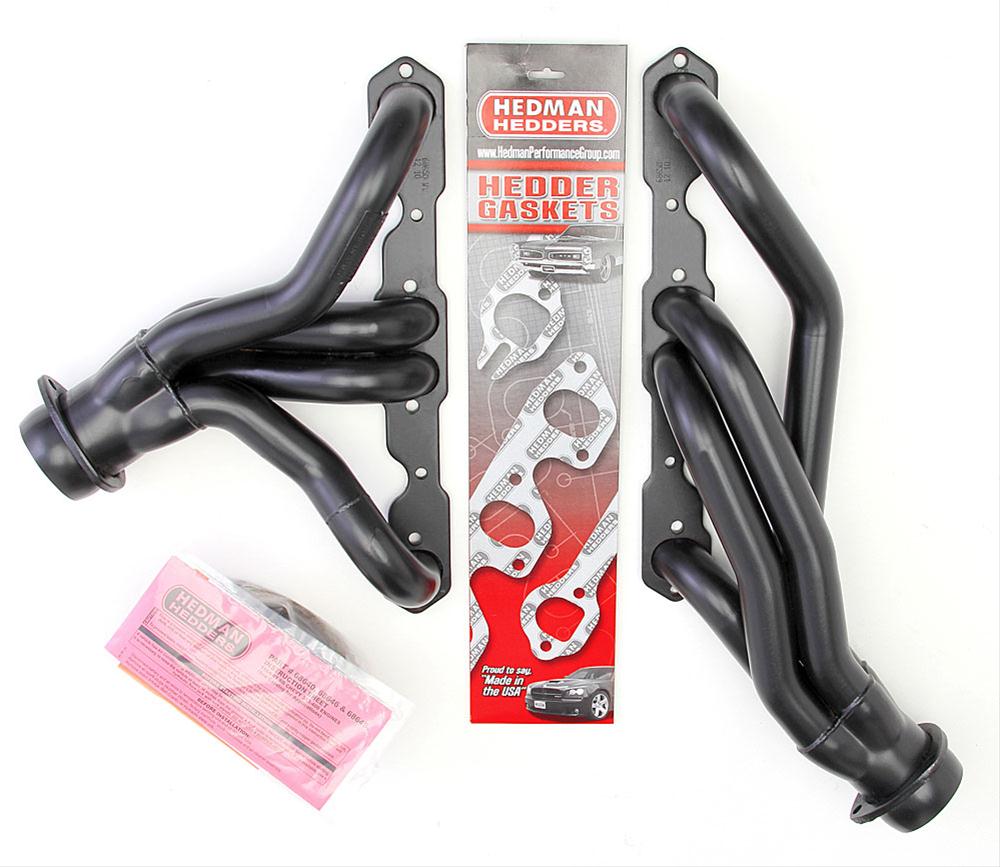 Hedman Street Headers 68653 Headers, Street, Mid-Length, Steel, Black Ceramic Coated, Buick, Chevy, Oldsmobile, Pontiac, Pair thumbnail 3