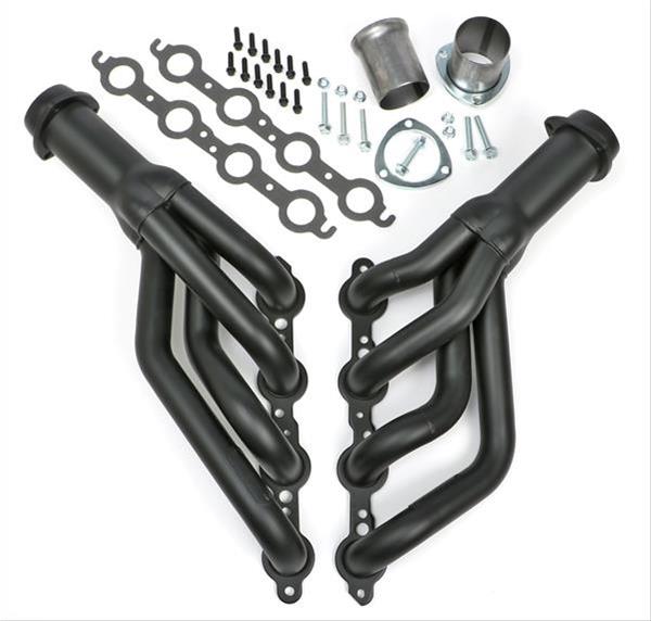 Hedman LS Engine Swap Black Maxx Headers 68723 Headers, Maxx, Mid-length, Steel, Ceramic Coated, Round Port, 3.00 in. Collector, Chevy, Pontiac, Small Block LS, Pair thumbnail 7