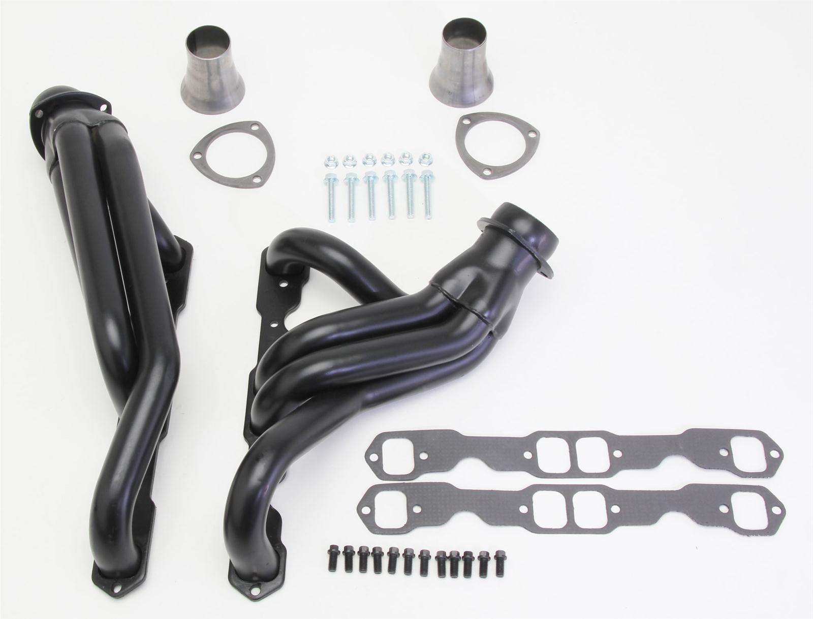 Hedman Street Headers 69023 Headers, Street, Mid-Length, Steel, Black Ceramic Coated, Chevy, Pair thumbnail 2