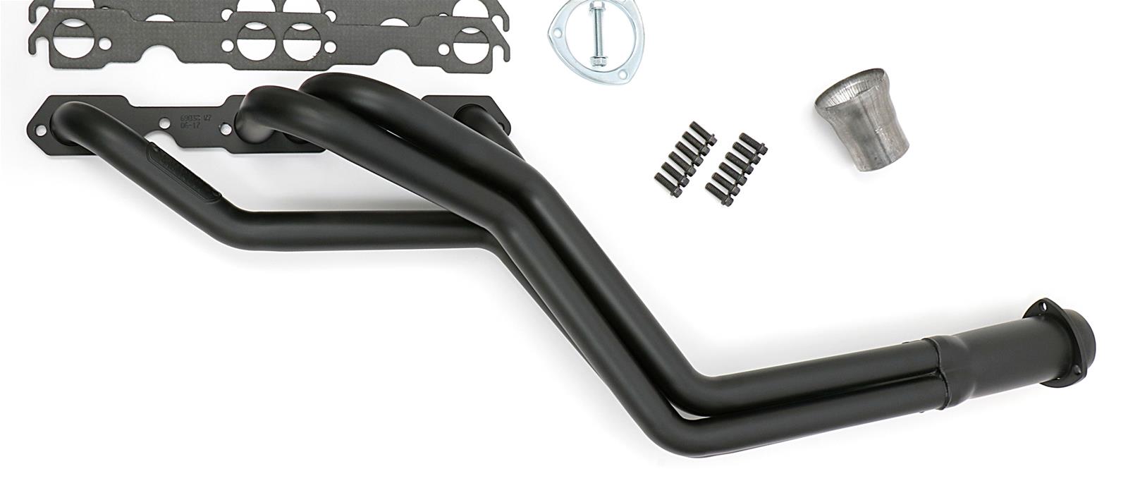 Hedman Specialty and Engine Swap Headers 69033 Headers, Swap, Long Tube, Steel, Black Ceramic Coated, Chevy, GMC, Small Block, Angle Plug, Pair thumbnail 2