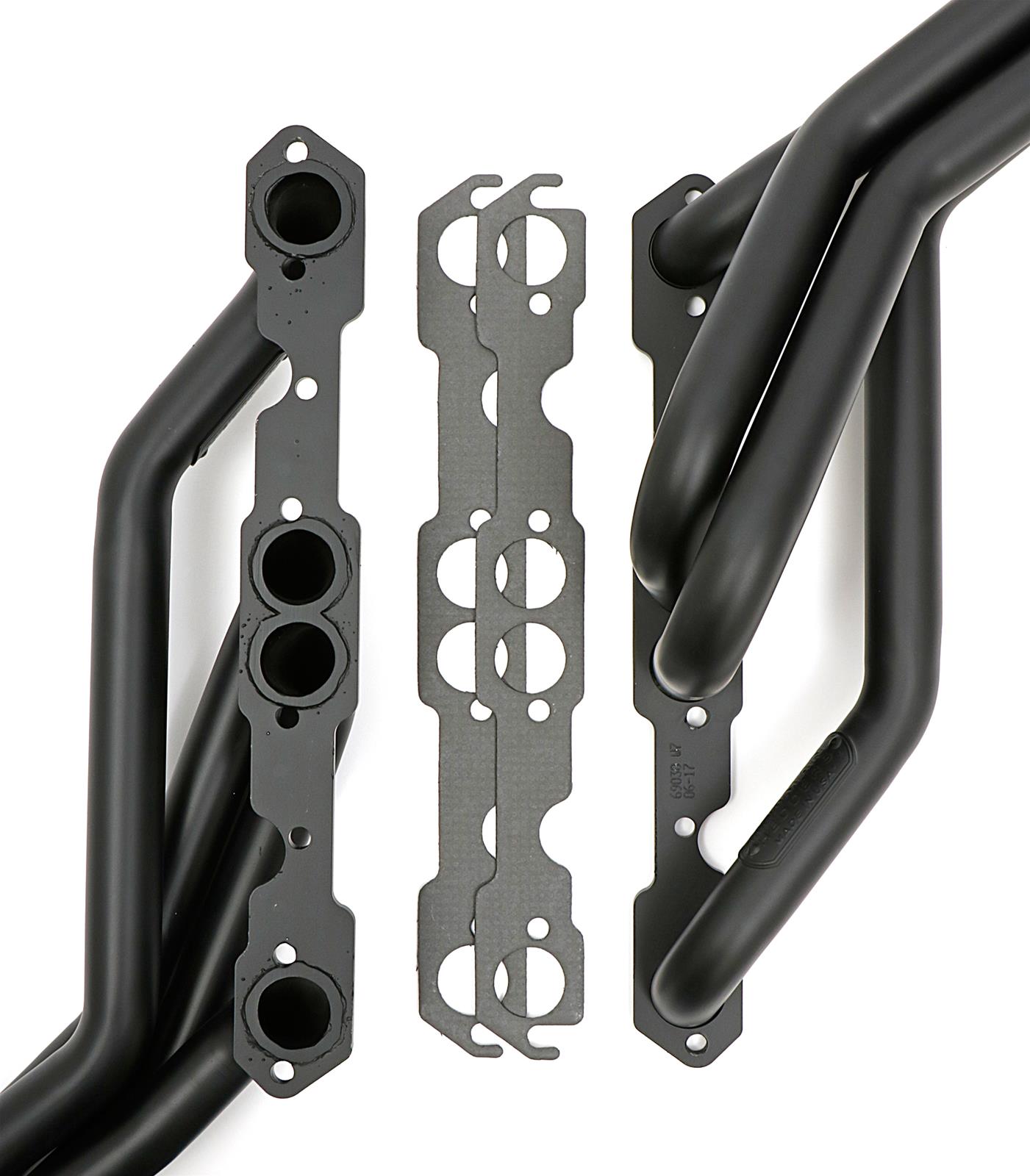 Hedman Specialty and Engine Swap Headers 69033 Headers, Swap, Long Tube, Steel, Black Ceramic Coated, Chevy, GMC, Small Block, Angle Plug, Pair thumbnail 4