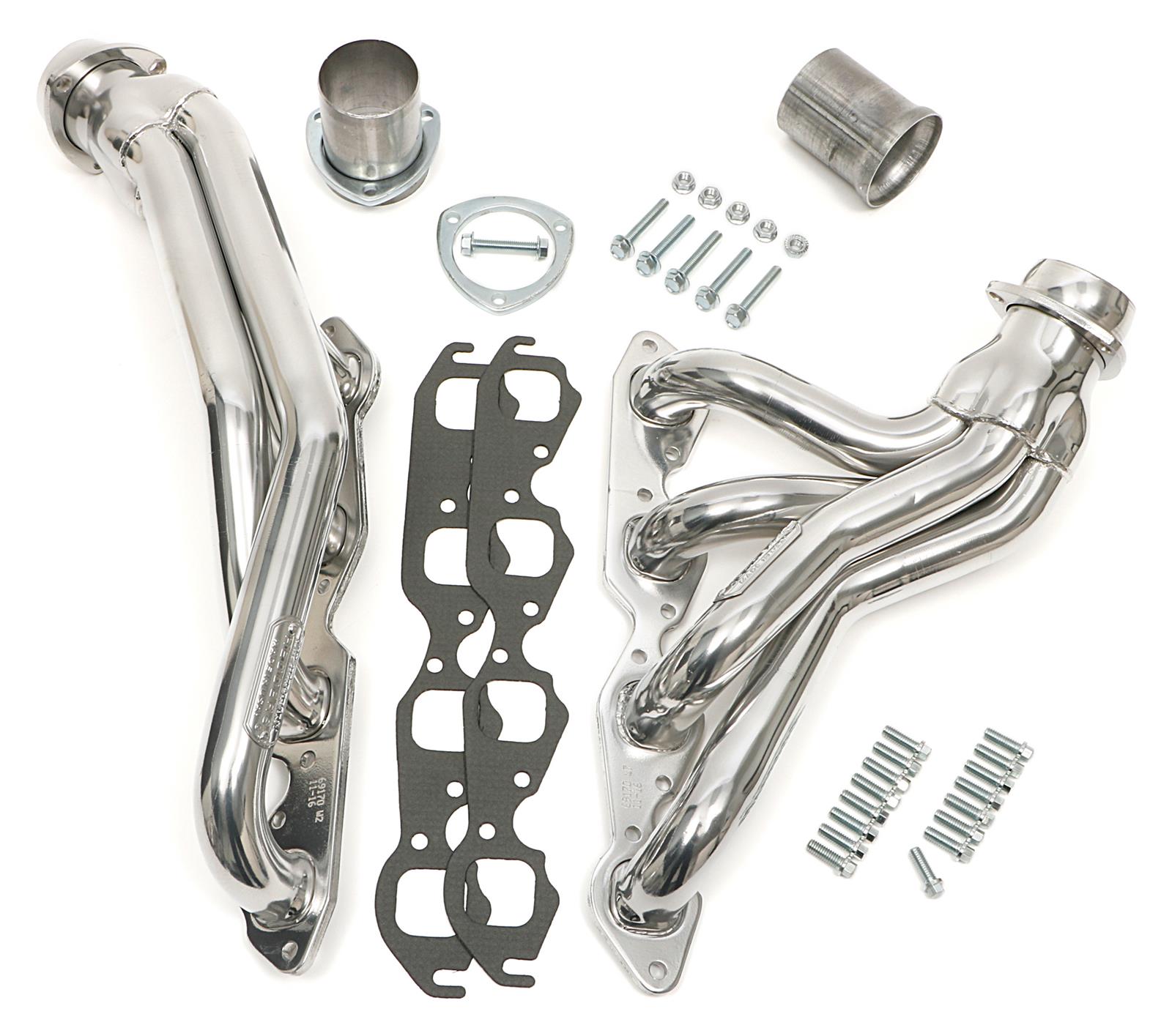 Hedman Street Headers 69176 Headers, Street, Mid-Length, Steel, Silver Ceramic Coated, Chevy, GMC, Big Block, Pair