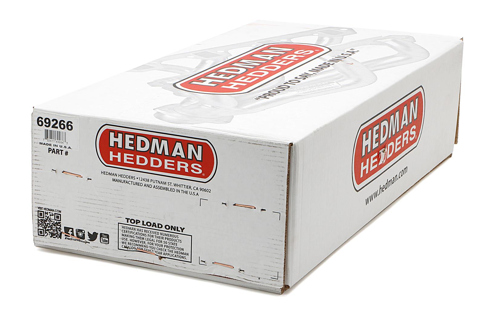 Hedman Street Headers 69266 Headers, Street, Long Tube, Steel, Silver Ceramic Coated, Chevy, 283, 327, Pair thumbnail 8