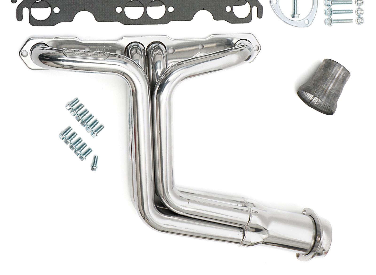 Hedman Street Headers 69266 Headers, Street, Long Tube, Steel, Silver Ceramic Coated, Chevy, 283, 327, Pair thumbnail 4
