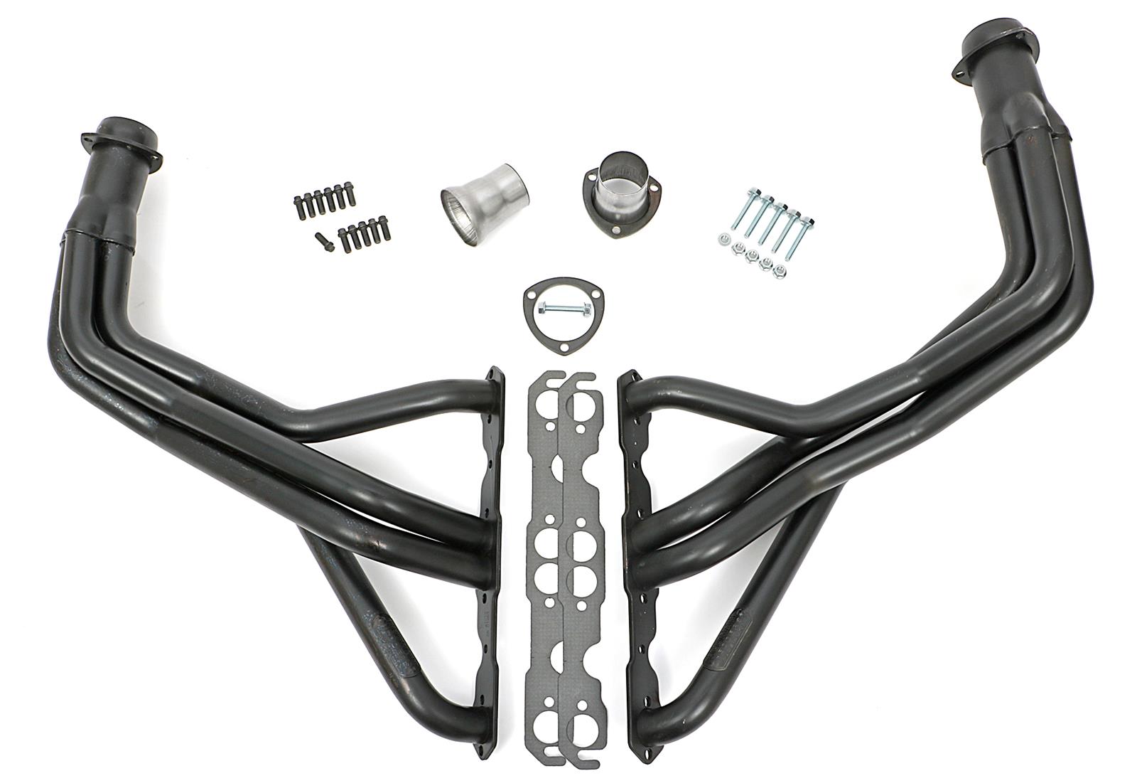 Hedman Specialty and Engine Swap Headers for 1976-1983 CJ5, 1976-1986 CJ7 - 69510 Headers, Swap, Fenderwell Exit, Steel, Temporary Paint, Jeep, Chevy Small Block, Pair