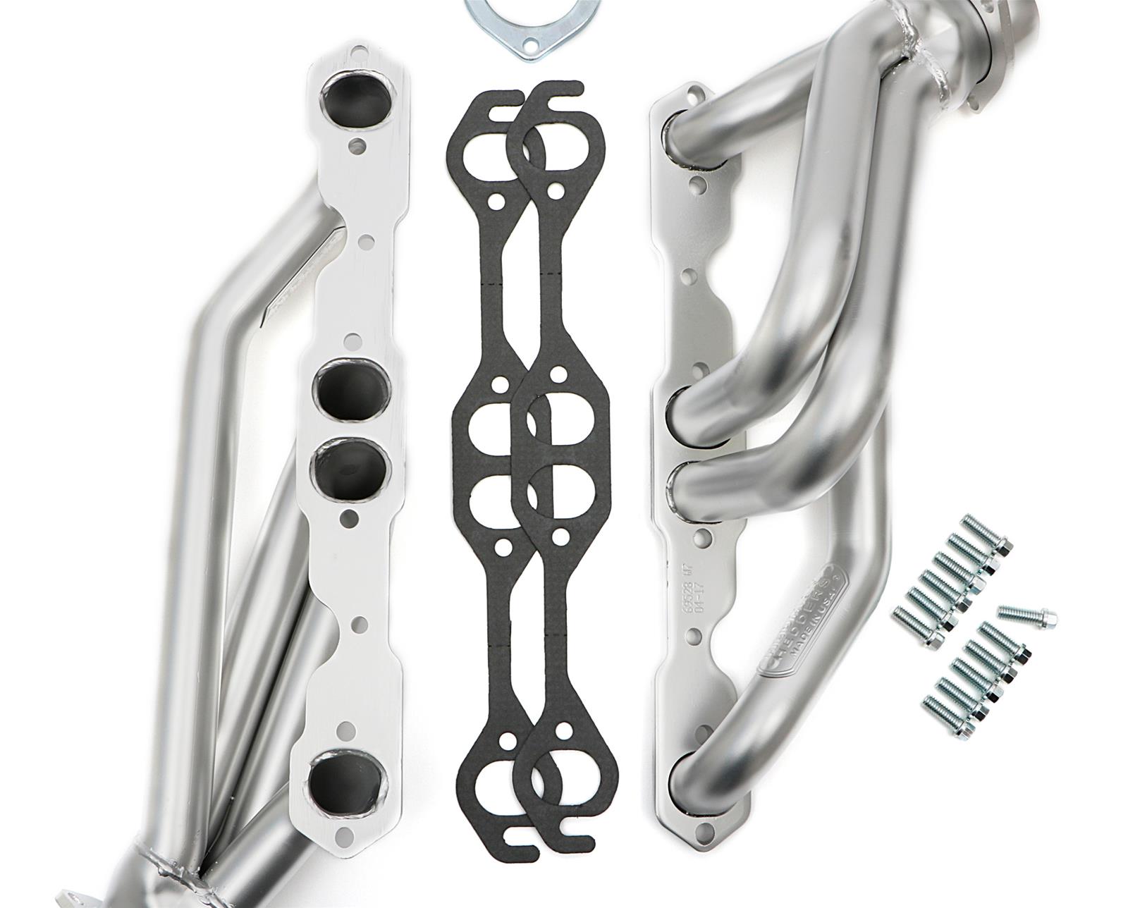 Hedman Elite Extreme-Duty Headers 69528 Headers, Extreme-Duty, Mid-Length, Steel, Silver Ceramic Coated, Chevy, GMC, Small Block, Pair thumbnail 2