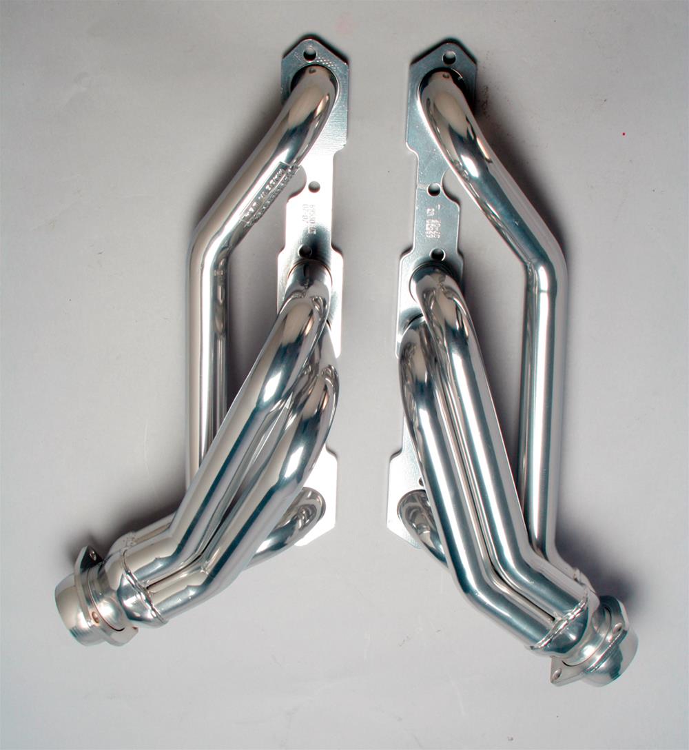 Hedman Hot Rodz Engine Swap Headers 69536 Headers, Swap, Mid-Length, Steel, Silver Ceramic Coated, Chevy, GMC, Small Block, Pair thumbnail 3