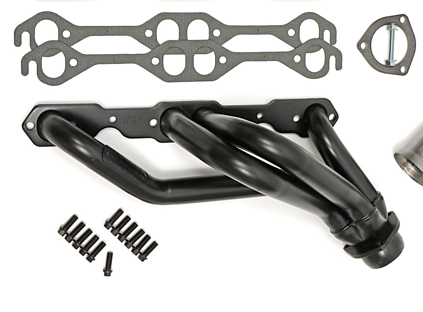Hedman Street Headers 69550 Headers, Street, Mid-Length, Steel, Temporary Paint, Chevy, GMC, Pair thumbnail 3