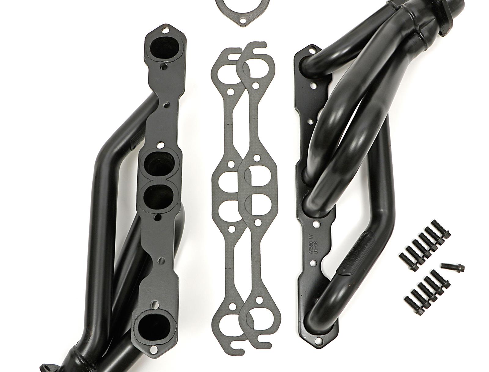 Hedman Street Headers 69550 Headers, Street, Mid-Length, Steel, Temporary Paint, Chevy, GMC, Pair thumbnail 2