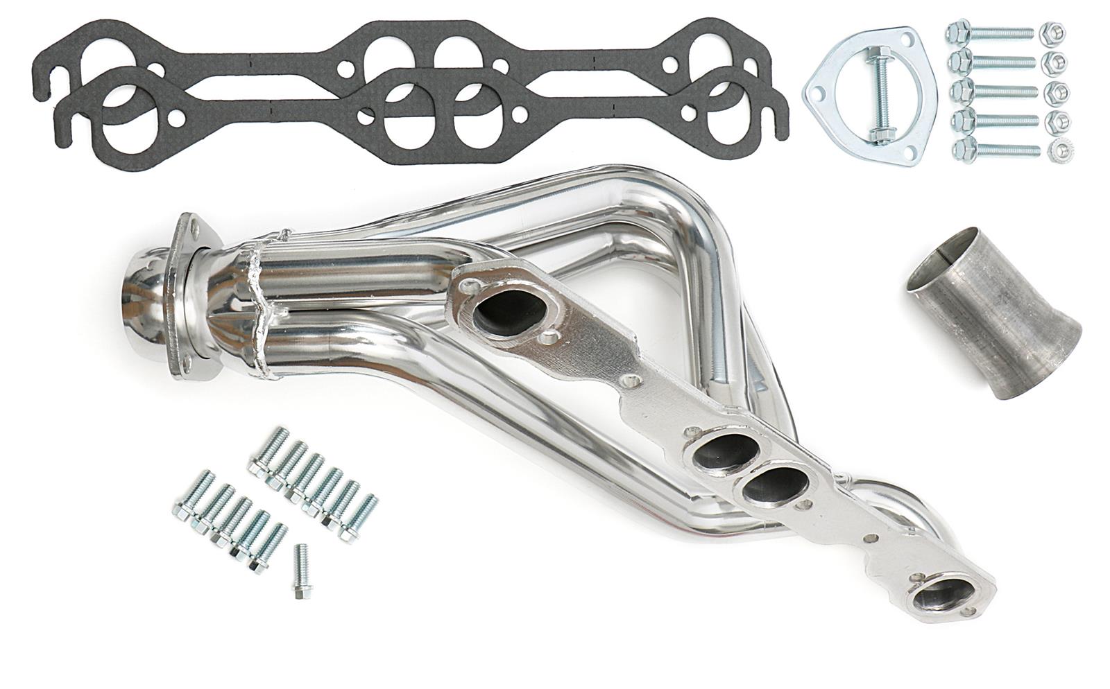Hedman Street Headers 69556 Headers, Street, Mid-Length, Steel, Silver Ceramic Coated, Chevy, GMC, Pair thumbnail 4