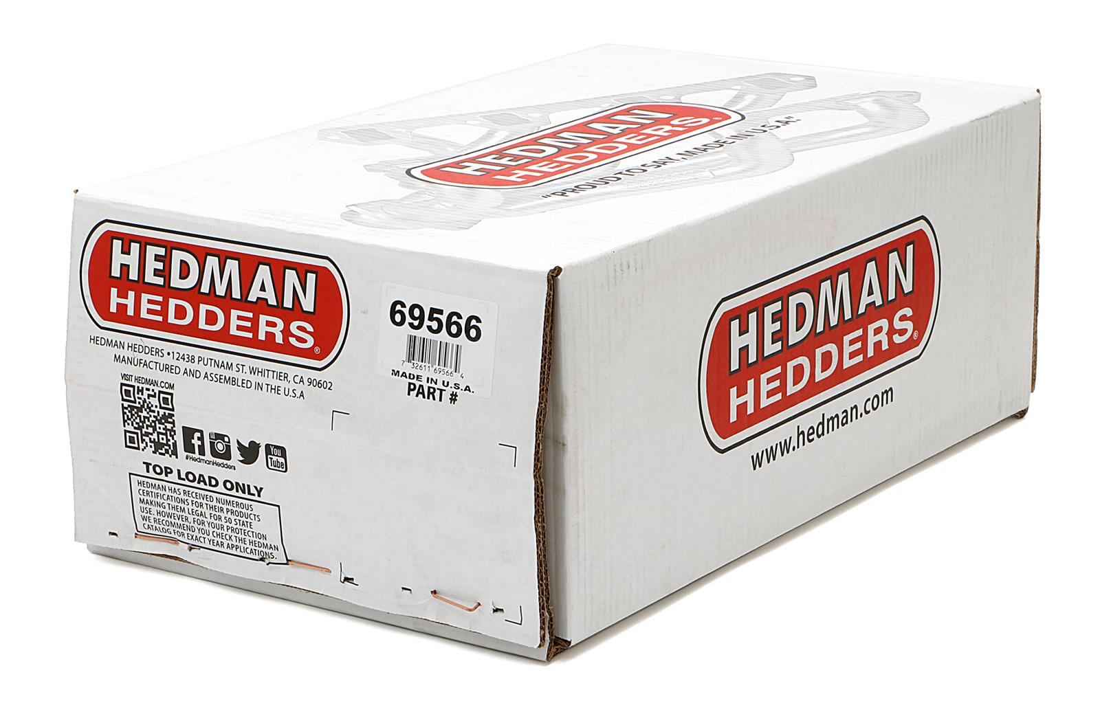 Hedman Specialty and Engine Swap Headers 69566 Headers, Swap, Mid-Length, Steel, Silver Ceramic Coated, Chevy, GMC, Pair thumbnail 4