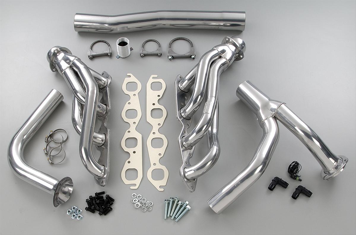 Hedman Street Headers 69576 Headers, Street, Mid-Length, Steel, Silver Ceramic Coated, Chevy, GMC, 7.4L, Kit thumbnail 2