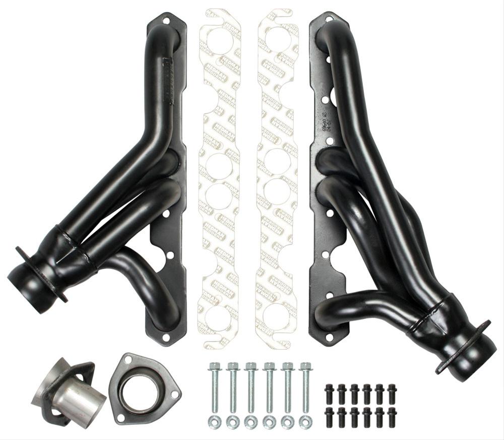 Hedman Street Headers 69643 Headers, Street, Mid-Length, Steel, Black Ceramic Coated, Jeep, Chevy Small Block, Pair thumbnail 3