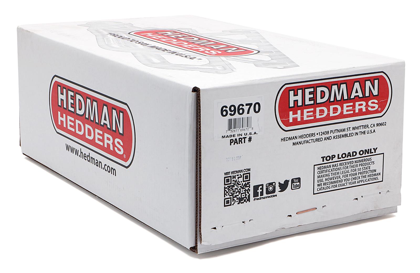 Hedman Specialty and Engine Swap Headers 69670 Headers, Swap, Mid-Length, Steel, Temporary Paint, Jeep, Chevy Small Block, Pair thumbnail 6