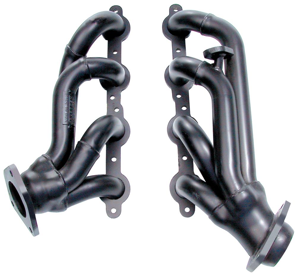 Headers - Street - 1.625 in Primary - Stock Collector Flange - Gaskets / Hardware Included - Steel - Black Paint - GM LS-Series - GM Fullsize SUV / Truck 1999-2003 - Pair