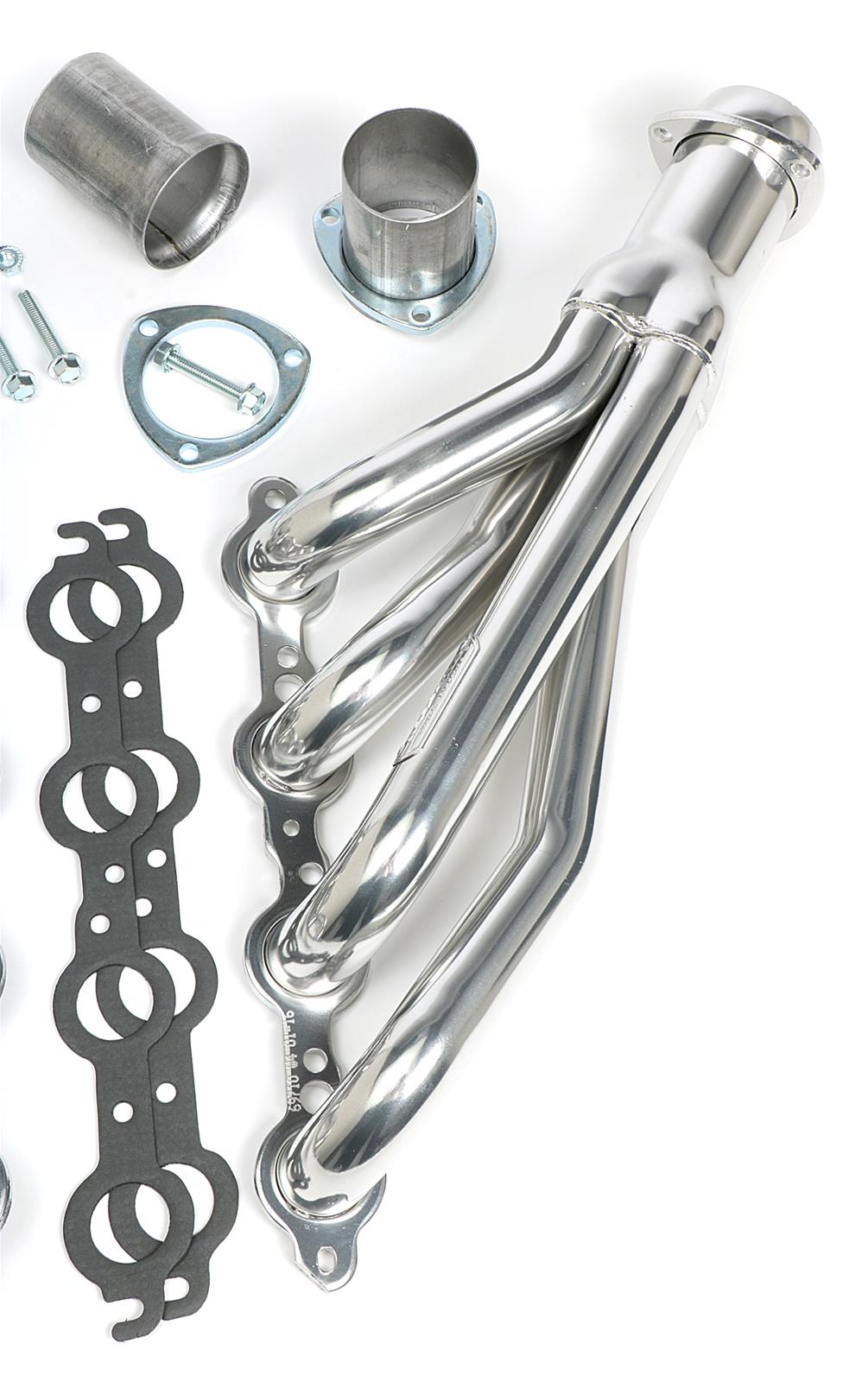 Hedman Hot Rodz Engine Swap Headers 69716 Headers, Swap, Mid-Length, Steel, Silver Ceramic Coated, Chevy, GMC, Pair thumbnail 7