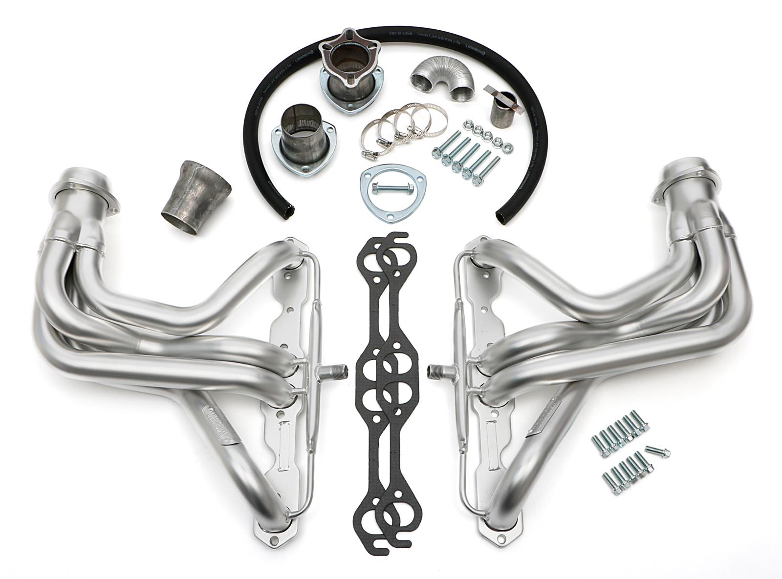 Hedman Elite Extreme-Duty Headers 69831 Headers, Extreme-Duty, Long Tube, Steel, Silver Ceramic Coated, Chevy, GMC, Small Block, Pair