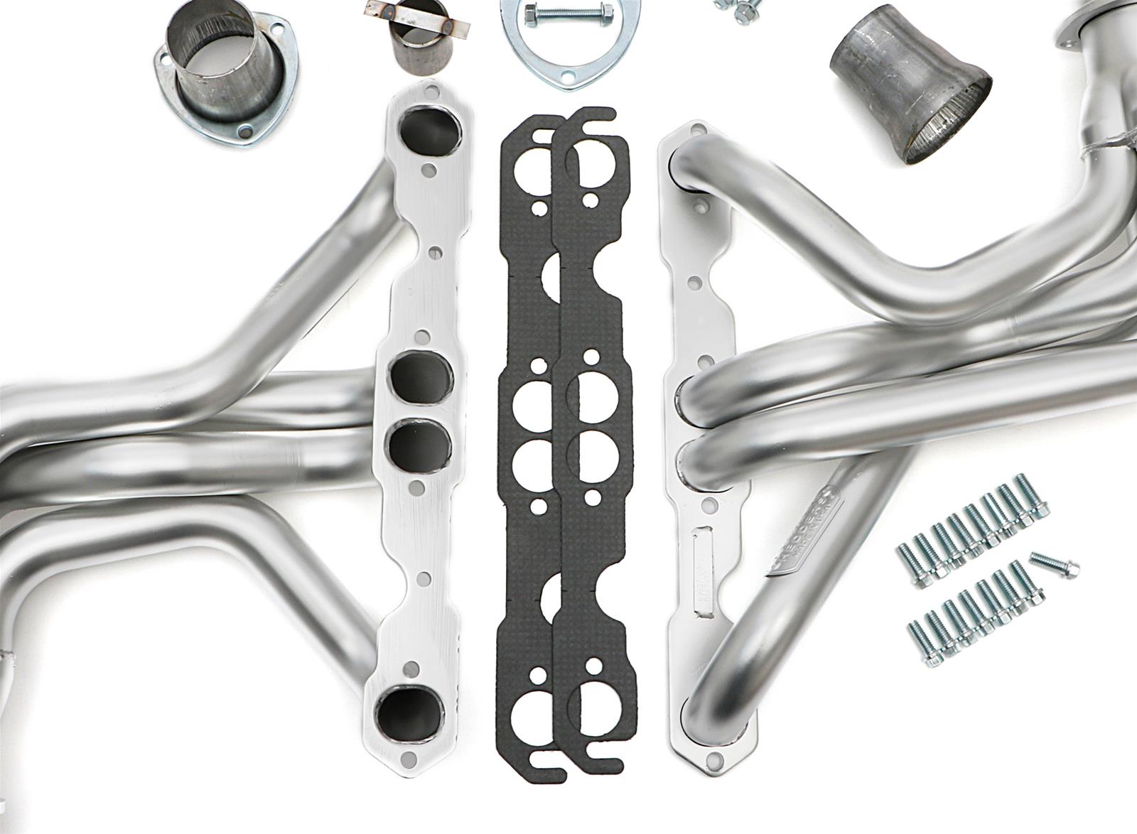 Hedman Elite Extreme-Duty Headers 69837 Headers, Extreme-Duty, Long Tube, Steel, Silver Ceramic Coated, Chevy, GMC, Small Block, Pair thumbnail 2