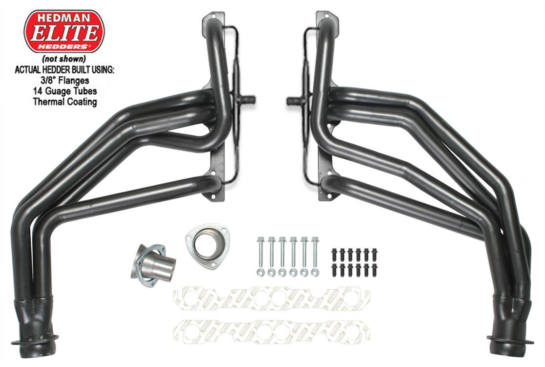 Hedman Elite Extreme-Duty Headers 69891 Headers, Extreme-Duty, Long Tube, Steel, Silver Ceramic Coated, Chevy, GMC, Small Block, Pair thumbnail 2