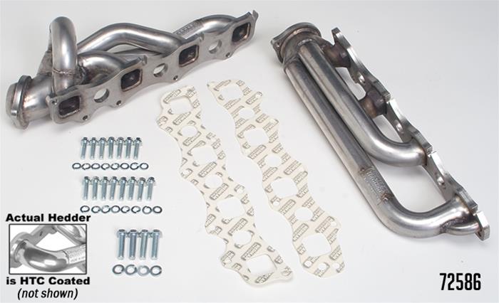 Hedman 304 Stainless Steel Headers 72586 Headers, Shorty, Steel, Silver Ceramic Coated, Dodge, 5.7L Hemi, Pair thumbnail 2