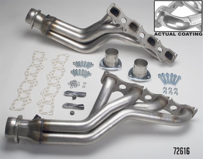 Hedman 304 Stainless Steel Headers 72616 Headers, Long Tube, Steel, Silver Ceramic Coated, Chrysler, Dodge, 6.1L Hemi, Pair thumbnail 3