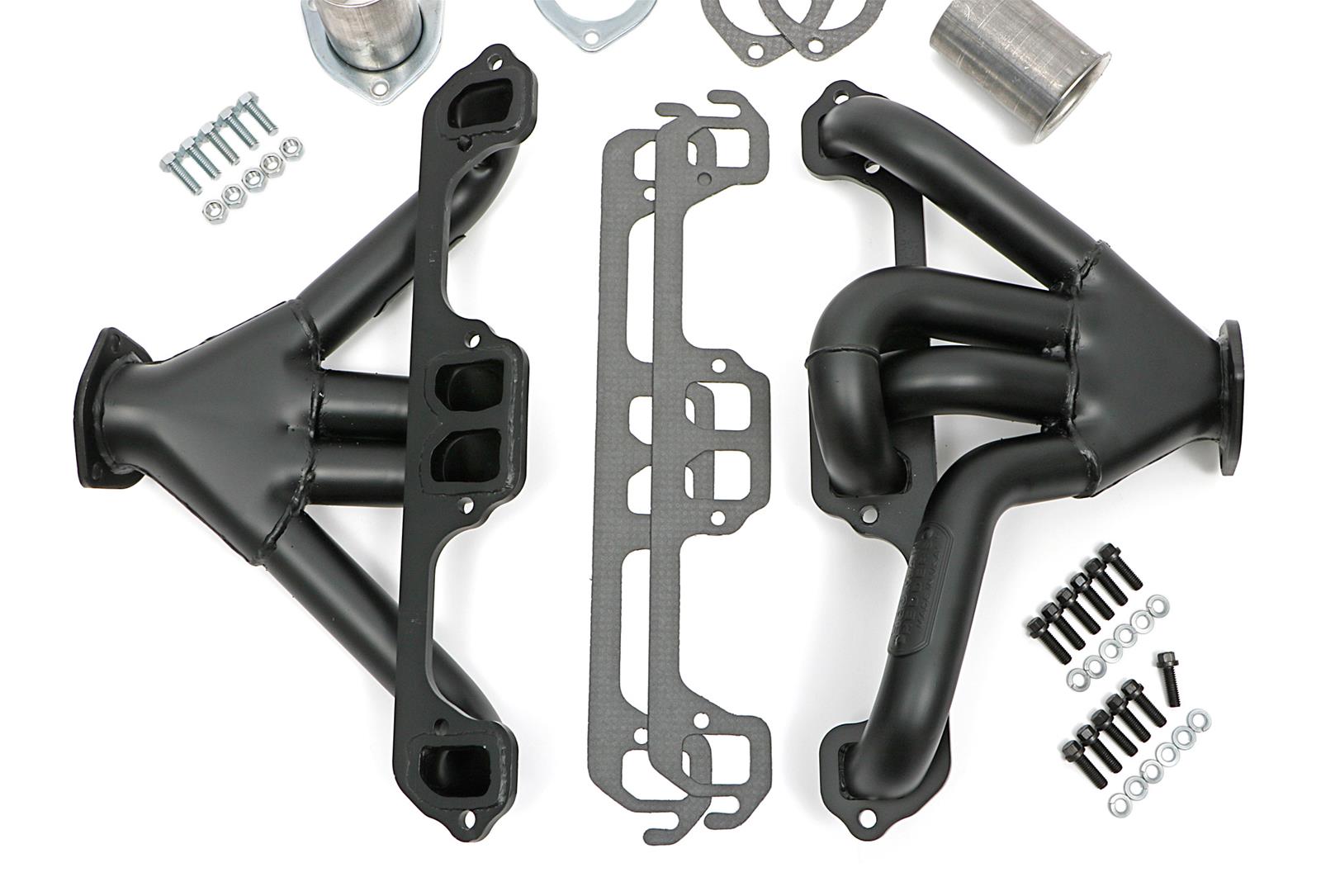 Hedman Tight Tubes Street Rod Headers 78503 Headers, Rod, Block Hugger, Steel, Black Ceramic Coated, Dodge, Plymouth, Pair thumbnail 3