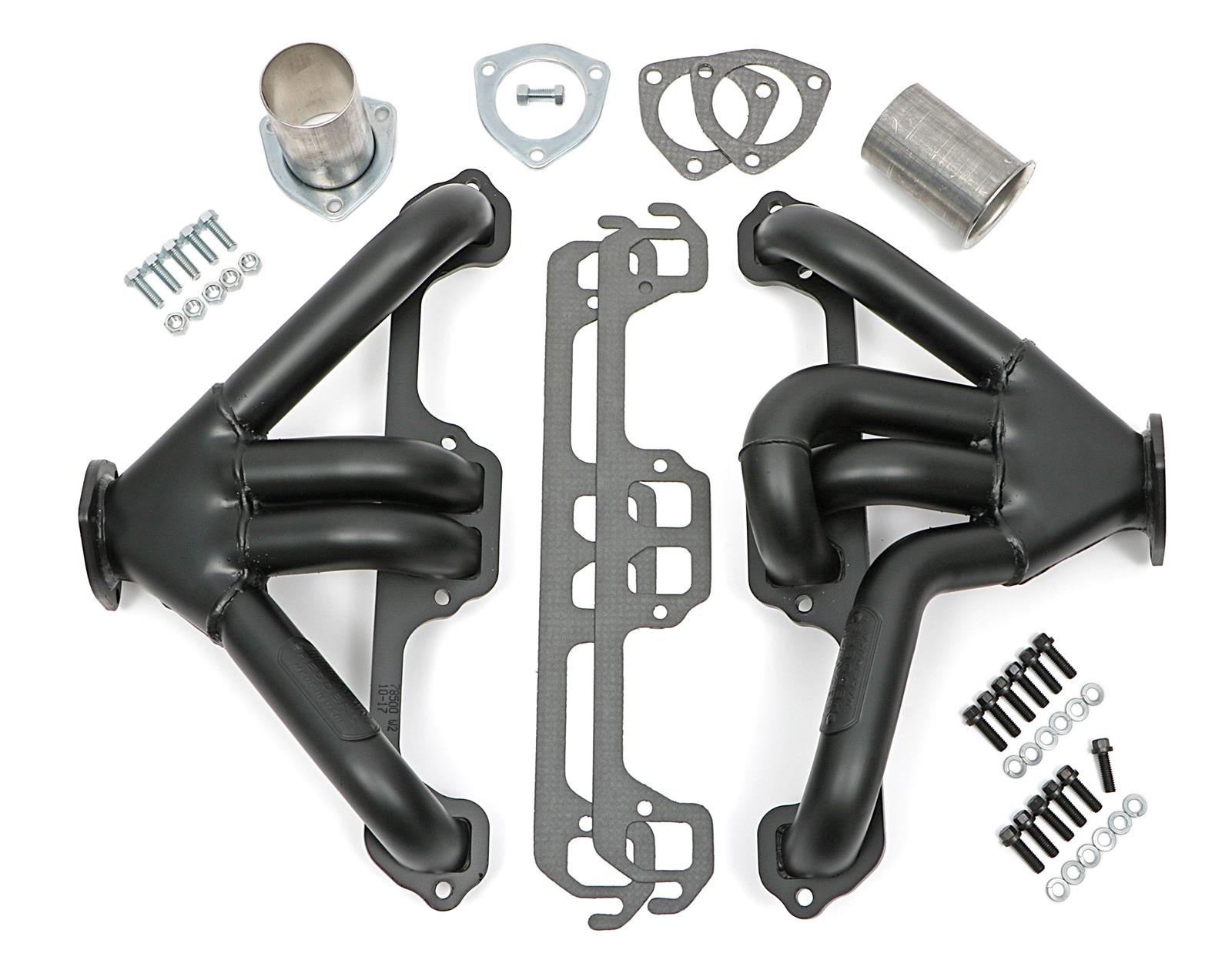 Hedman Tight Tubes Street Rod Headers 78503 Headers, Rod, Block Hugger, Steel, Black Ceramic Coated, Dodge, Plymouth, Pair