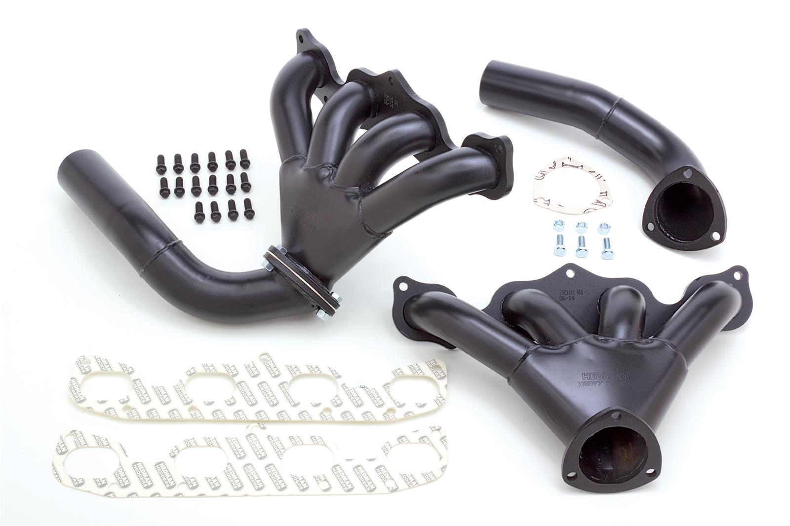 Hedman Tight Tubes Street Rod Headers 78513 Headers, Rod, Block Hugger, Steel, Black Ceramic Coated, Mopar, Hemi Early, Pair thumbnail 2