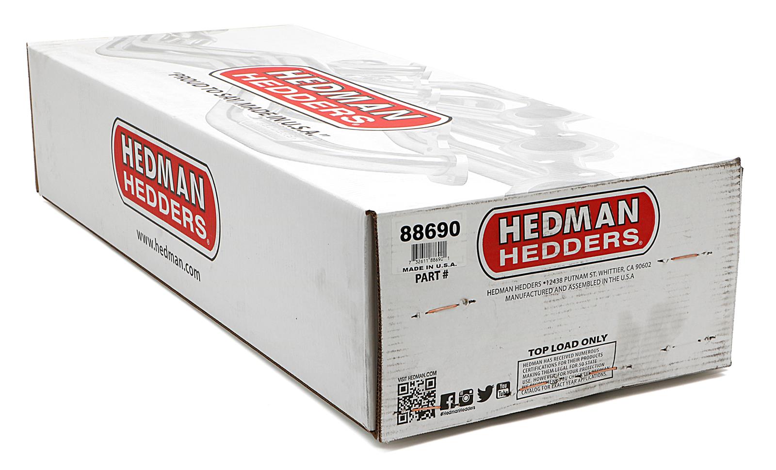 Hedman Street Headers for 1996-2004 MUSTANG - 88690 Headers, Street, Long Tube Stepped, Steel, Temporary Paint, Ford, 4.6L, Pair thumbnail 6