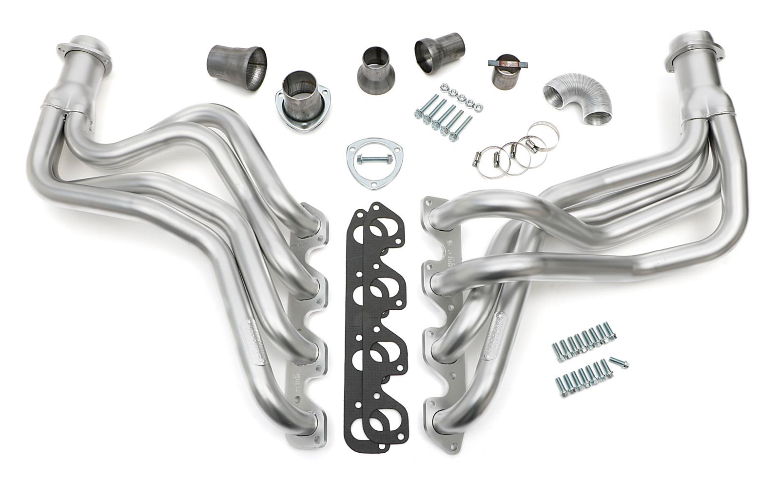 Hedman Elite Extreme-Duty Headers 89218 Headers, Extreme-Duty, Long Tube, Steel, Silver Ceramic Coated, Ford, 351M, 400, Pair thumbnail 4