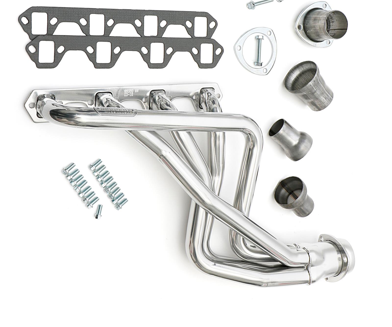 Hedman Street Headers 89356 Headers, Street, Long Tube, Steel, Silver Ceramic Coated, Ford, 5.0L, Pair