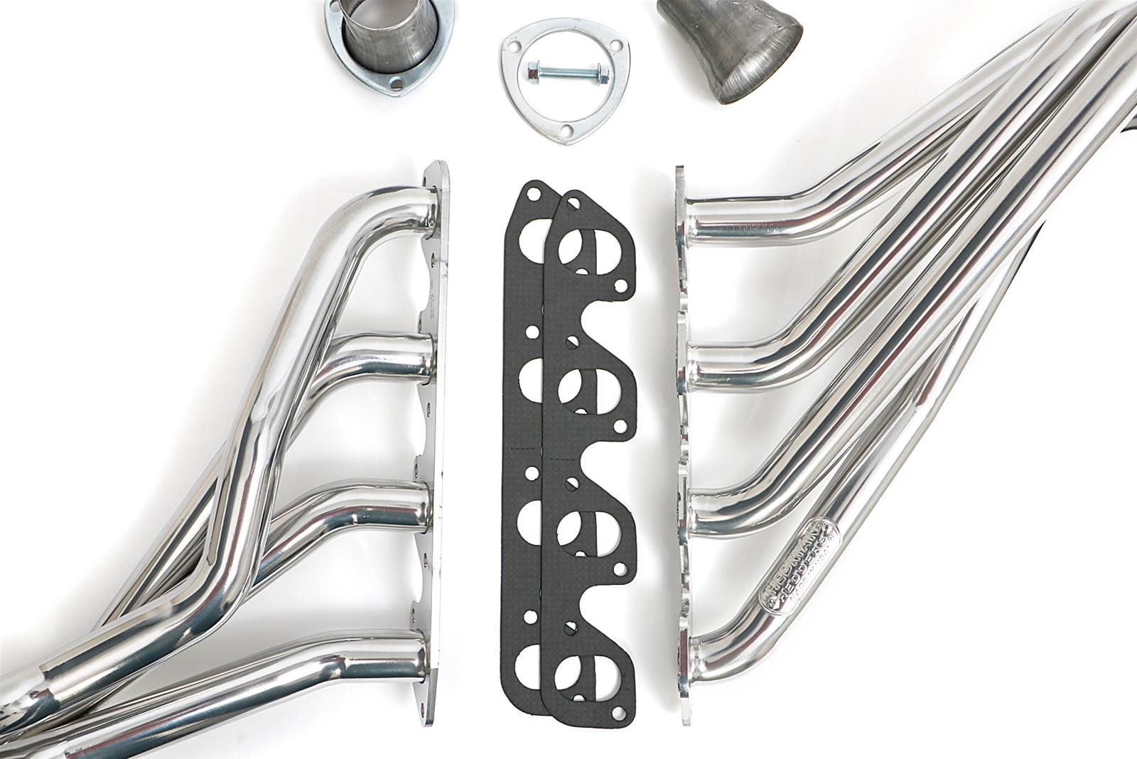 Hedman Street Headers 89366 Headers, Street, Fenderwell Exit, Steel, Silver Ceramic Coated, Ford, 351M, 400, Pair thumbnail 2