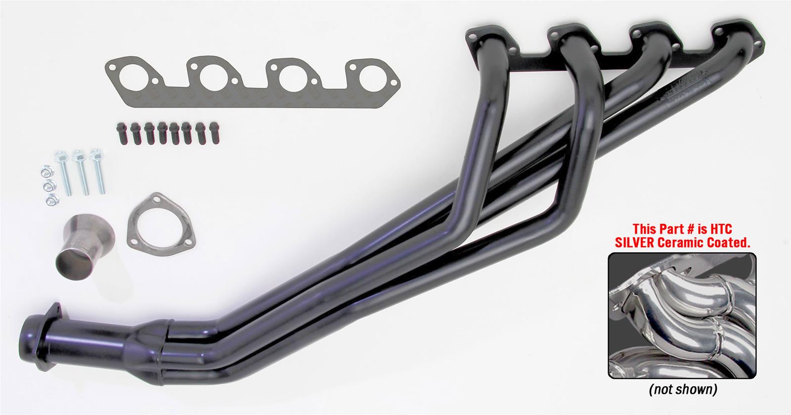 Hedman Street Headers 89376 Headers, Street, Long Tube, Steel, Silver Ceramic Coated, Ford, 2.3L, Pair thumbnail 2