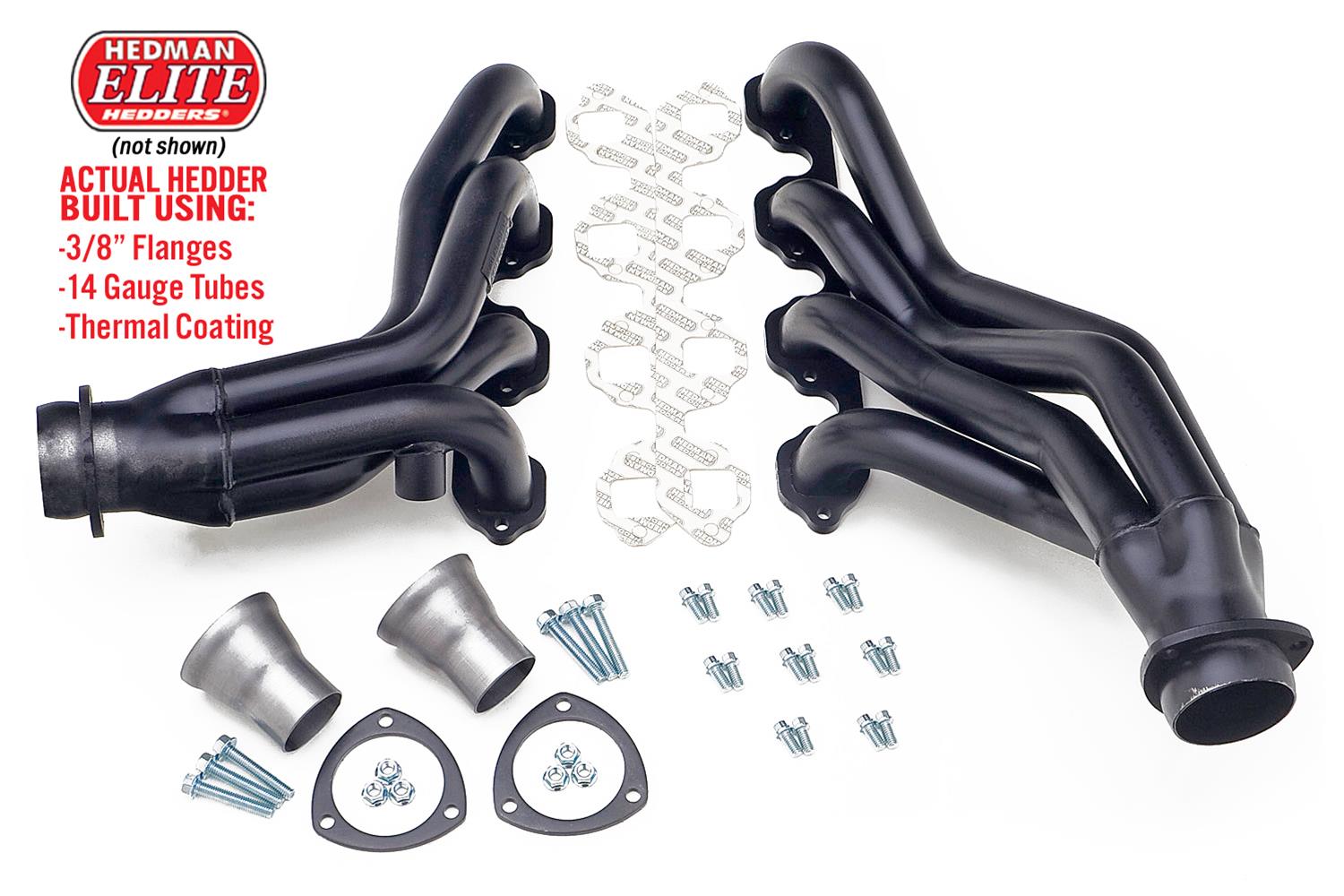 Hedman Elite Extreme-Duty Headers 89468 Headers, Extreme-Duty, Mid-Length, Steel, Silver Ceramic Coated, Ford, 7.5L, Pair