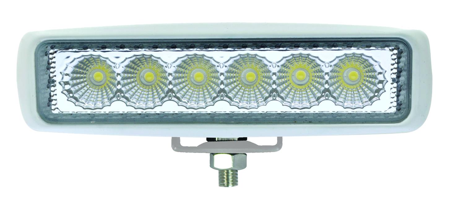 Hella Value Fit Mini Flush Mount 7.7in - 18W White Housing Flood Beam LED Light Bar thumbnail 6