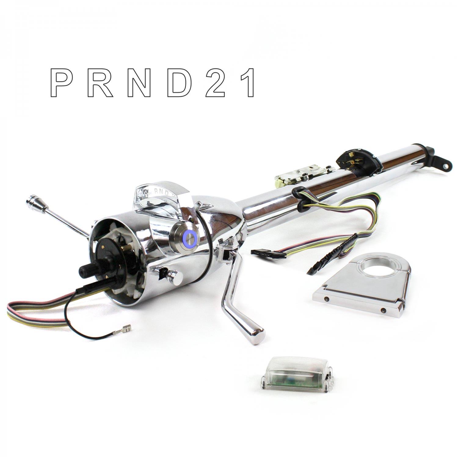 Suspension Pros HEXCC1KCS045XPBL0 Keyed Tilt Column Chrome Shift 3SPD 4.5" Drop Push Button BL front