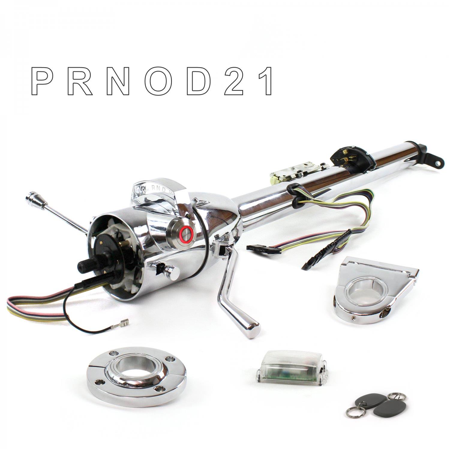 Suspension Pros HEXCC1KCO135XPRD1 Keyed Tilt Column Chrome Shift O/D 3.5" Drop Push Button RD w/RFID
