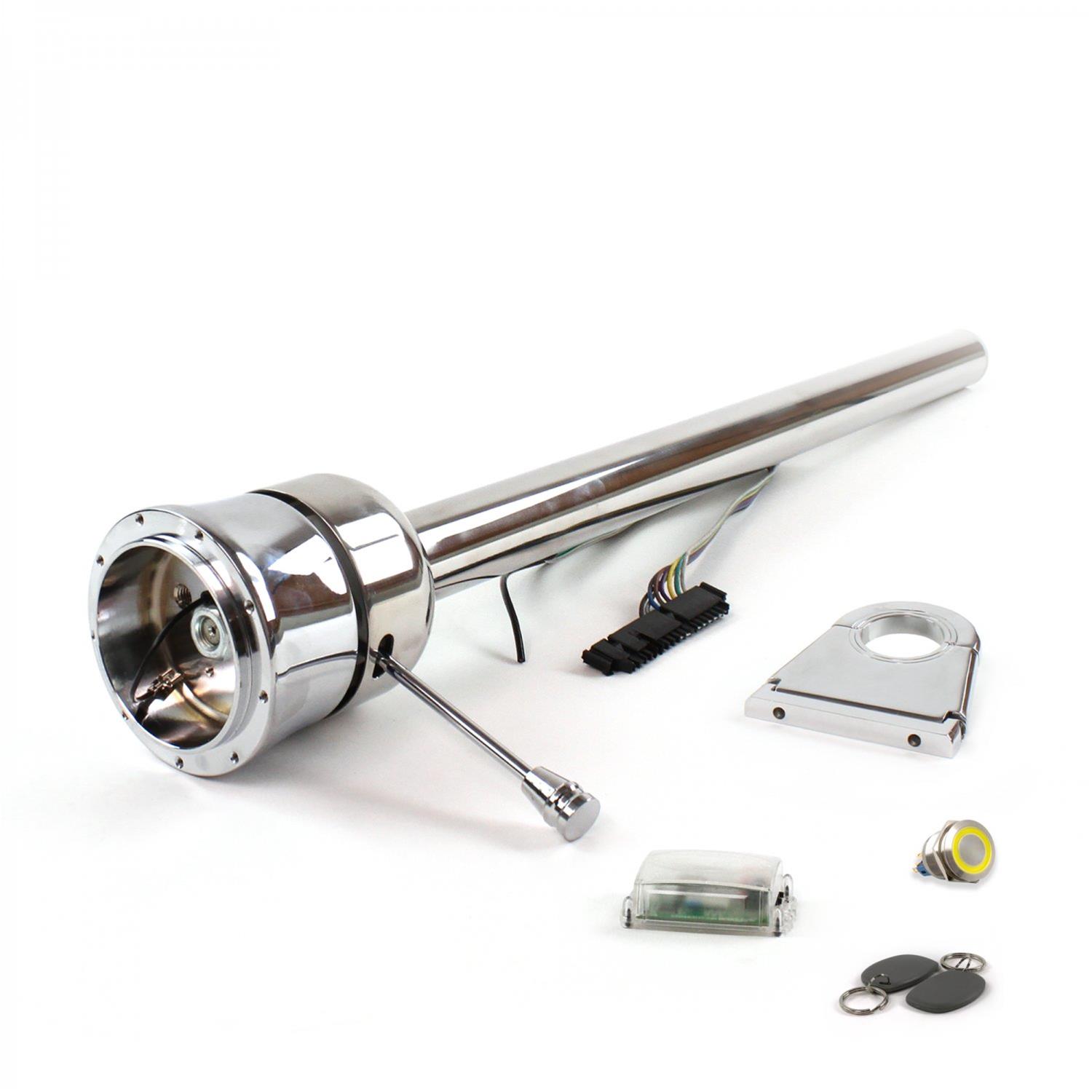 Suspension Pros HEXXX0459PYL1 Roadster Column Stainless 4.5" Drop 9 Hole Push Button YL w/RFID front parts
