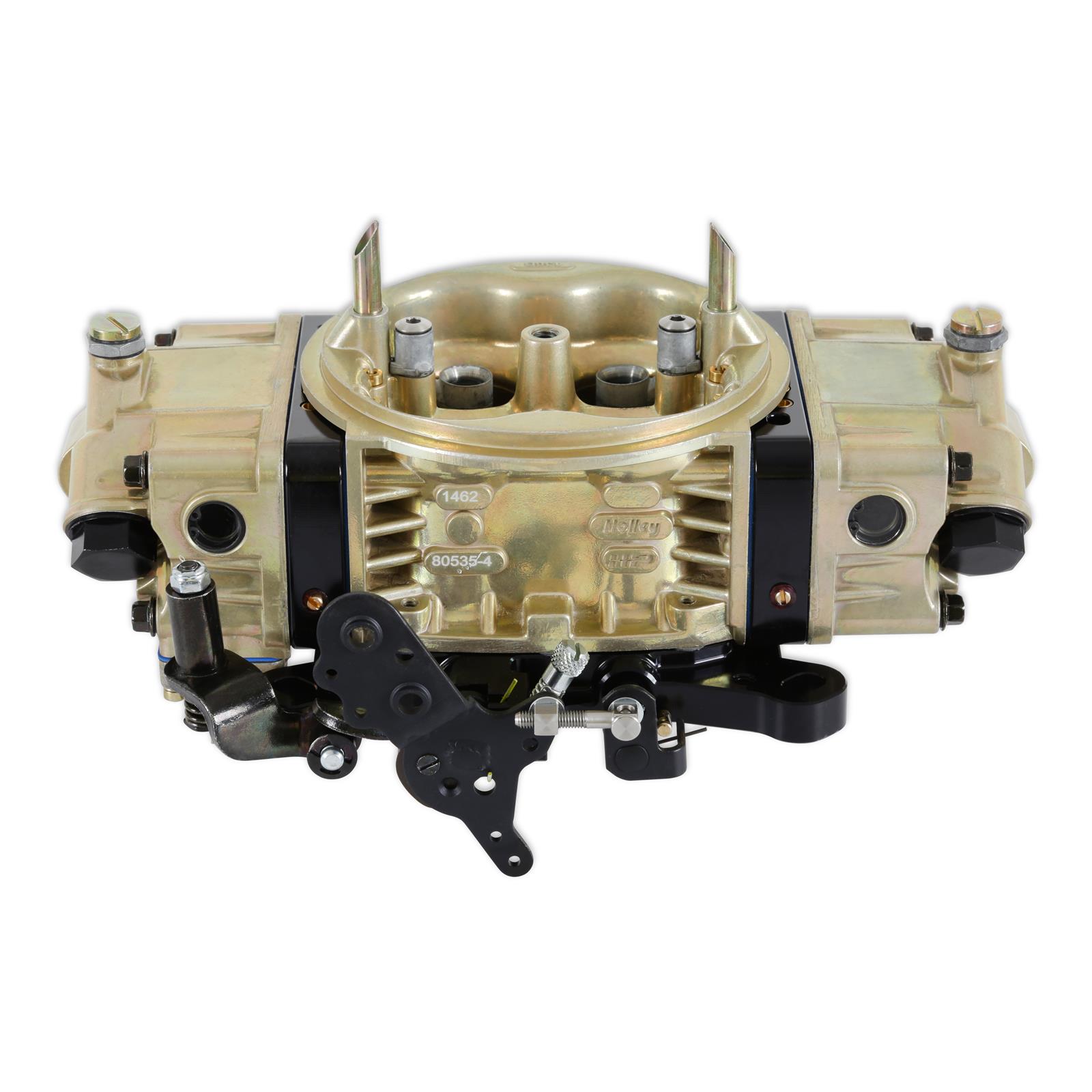 Holley 4150 Classic HP Carburetors 0-80535-2 Carburetors, Model 4150, HP, 750 cfm, Methanol, 4-barrel, Dominator Flange, Mechanical Secondaries, Gold, Down-leg Booster, 2-Circuit, Each thumbnail 4