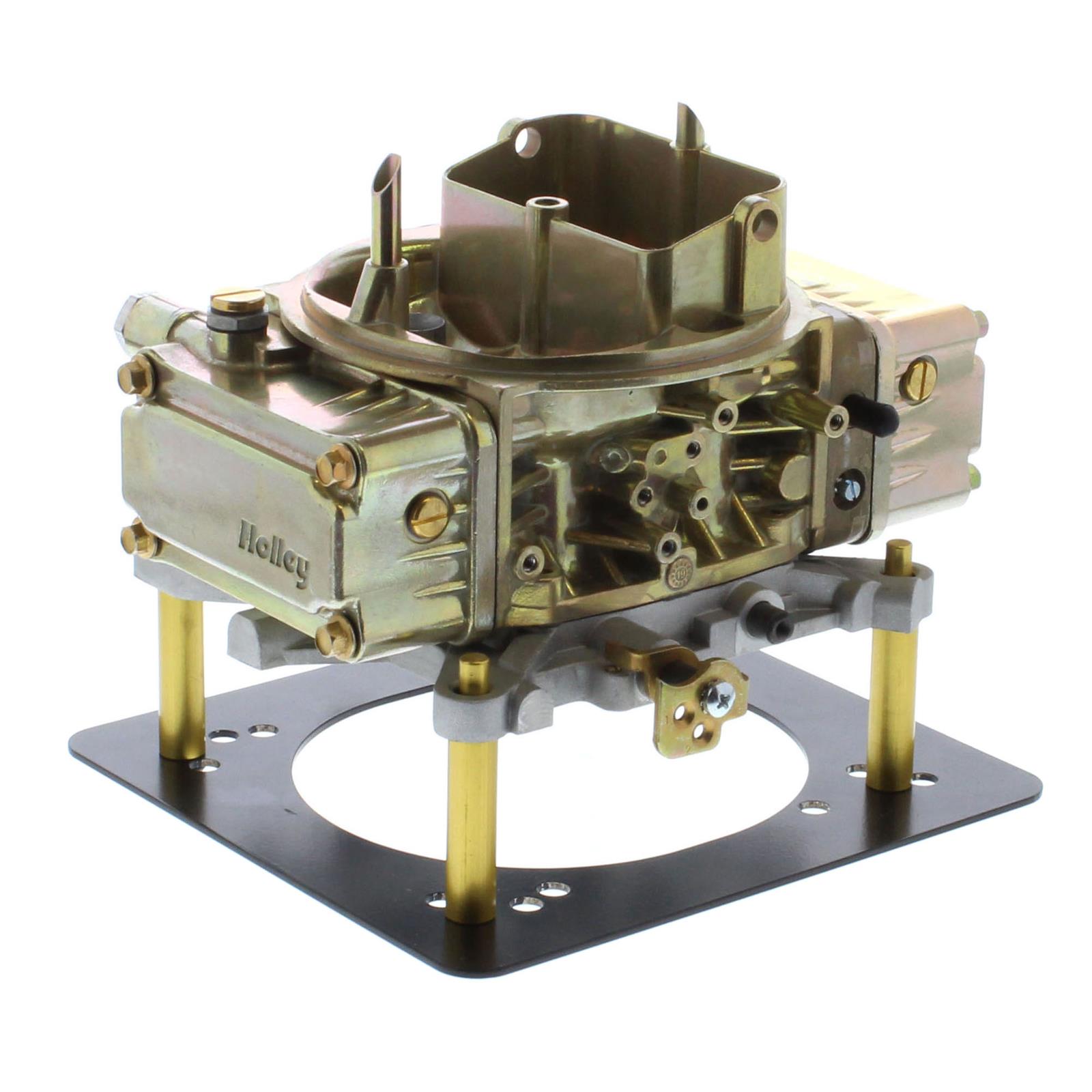 Holley 4160 Carburetors 0-9776 Carburetors, Model 4160, 450 cfm, 4-barrel, Square Bore, No Choke, Mechanical Secondaries, Single Inlet, Gold Dichromate, Straight-leg Booster, Each thumbnail 2