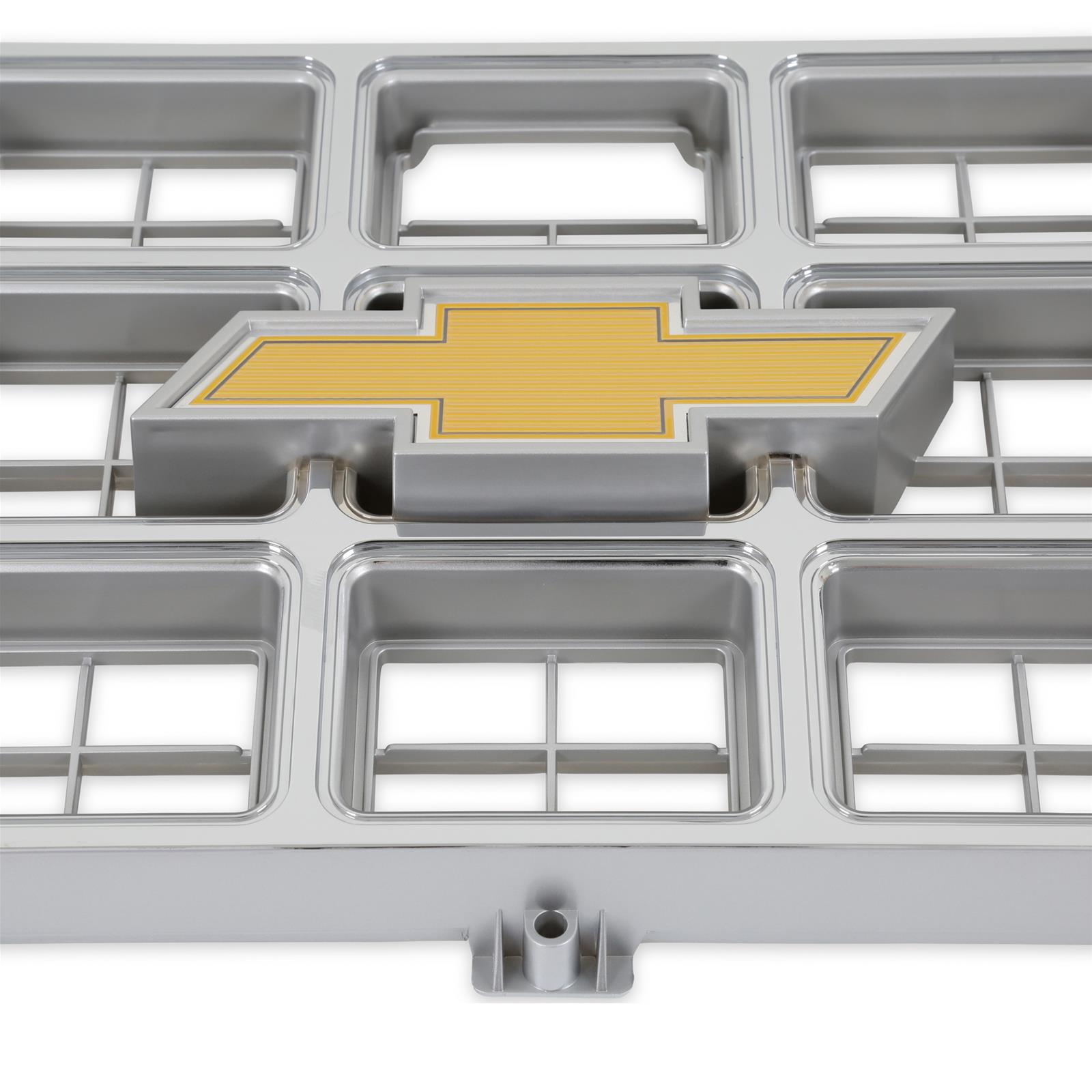 Brothers Trucks Grilles 04-173 Grille, Front Main Grille, Chrome/Gray, Includes Yellow Bowtie, Plastic, Chevy, Each thumbnail 3