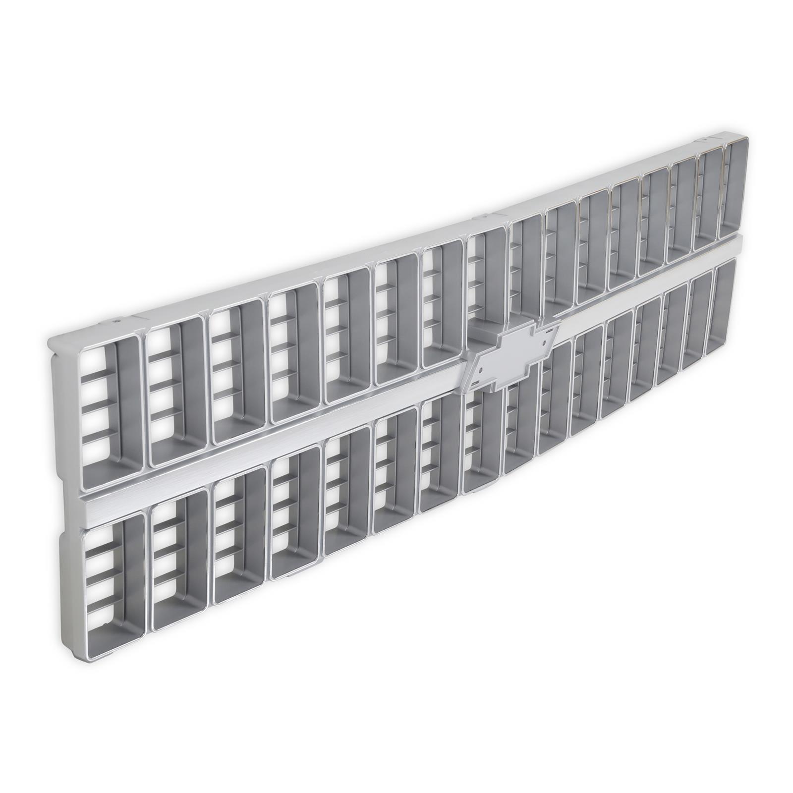 Brothers Trucks Grilles 04-174 Grille, Front Main Grille, Argent Silver/Chrome Includes Mounting Provision for Bowtie, Plastic, Chevy, Each thumbnail 5