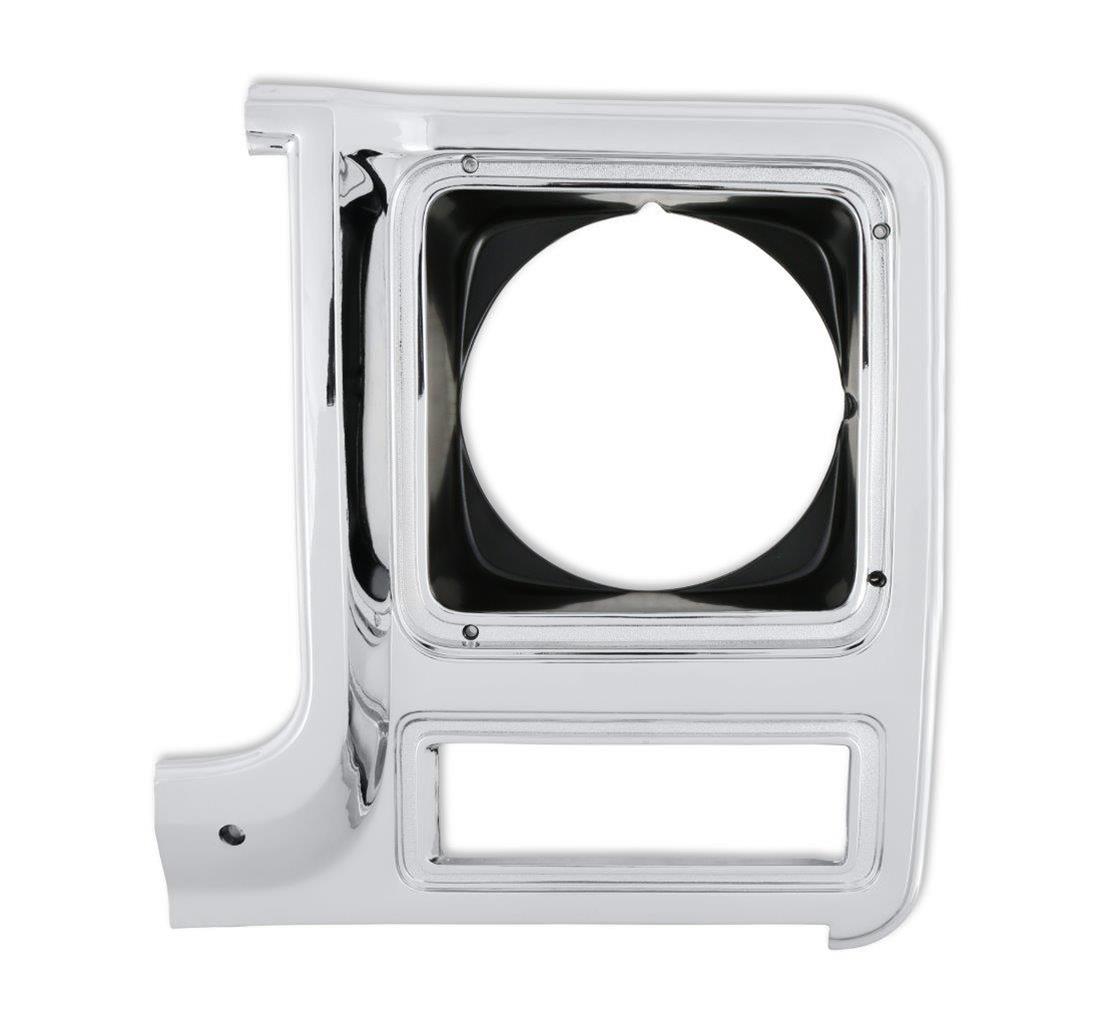 Brothers Trucks Headlight Bezels 04-322 Door, Driver Side, Models with Round Headlights, Plastic, Chrome with Dark Gray Insert, Chevy, GMC, Each thumbnail 3