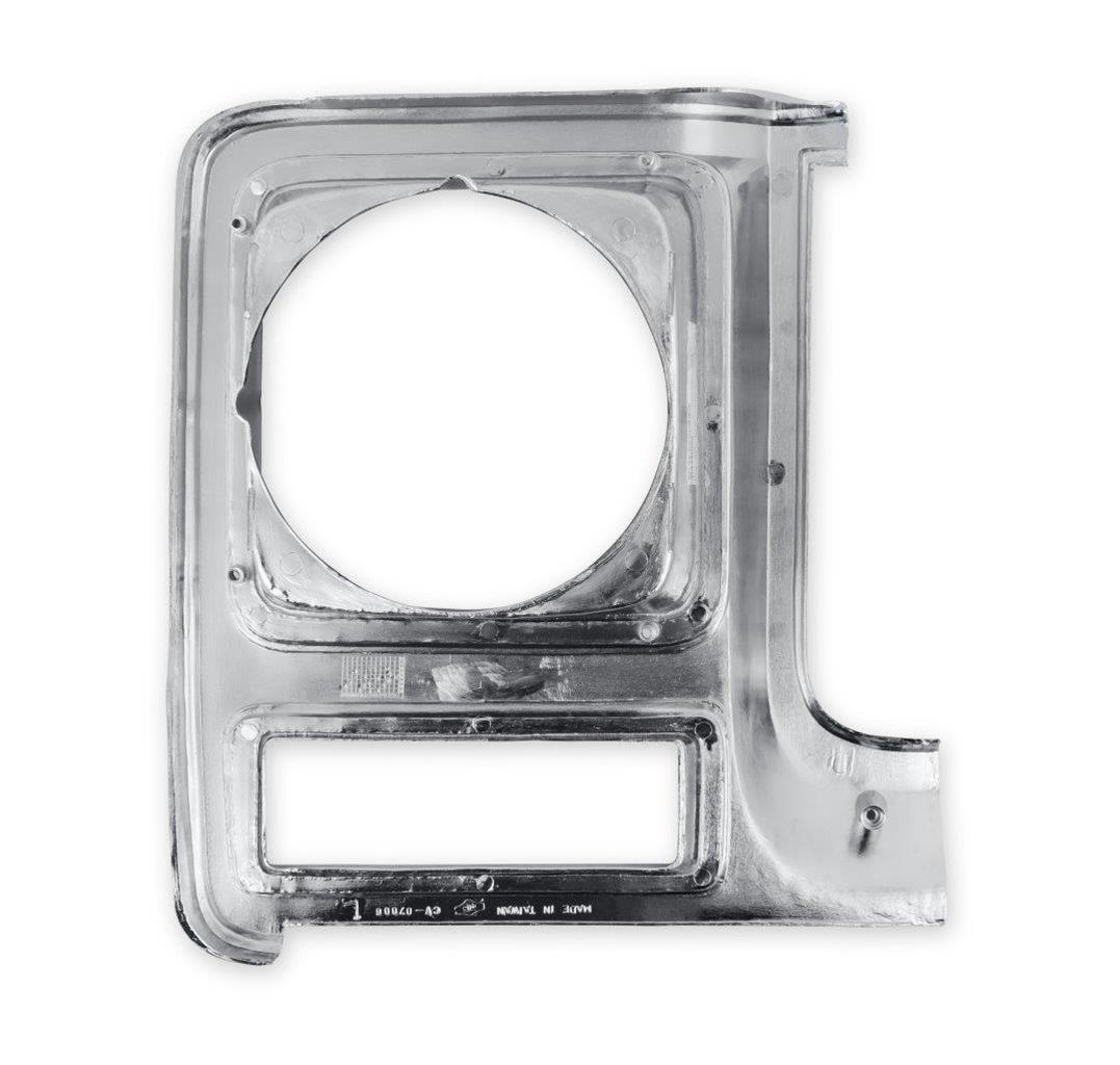 Brothers Trucks Headlight Bezels 04-322 Door, Driver Side, Models with Round Headlights, Plastic, Chrome with Dark Gray Insert, Chevy, GMC, Each thumbnail 5