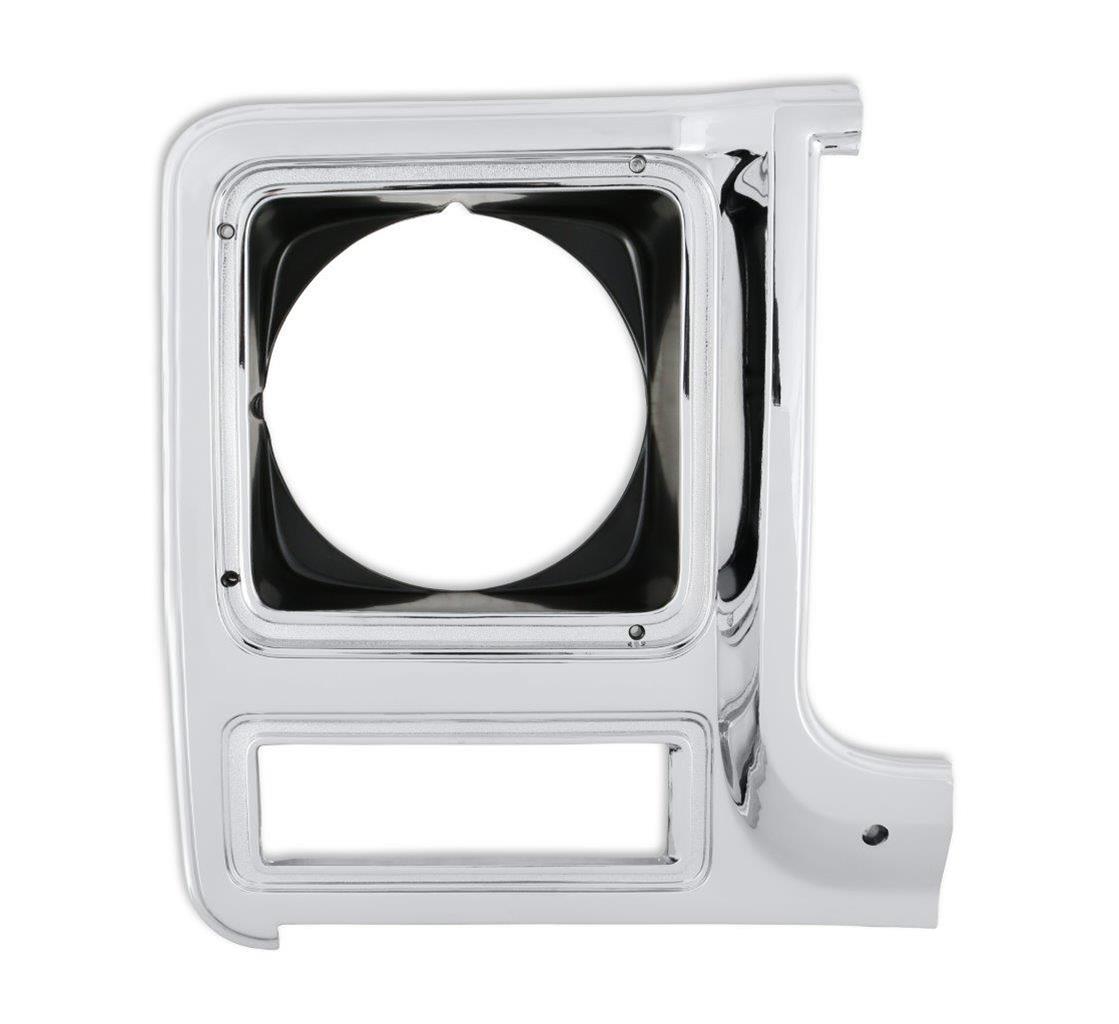 Brothers Trucks Headlight Bezels 04-323 Door, Passenger Side, Models with Round Headlights, Plastic, Chrome with Dark Gray Insert, Chevy, GMC, Each thumbnail 3