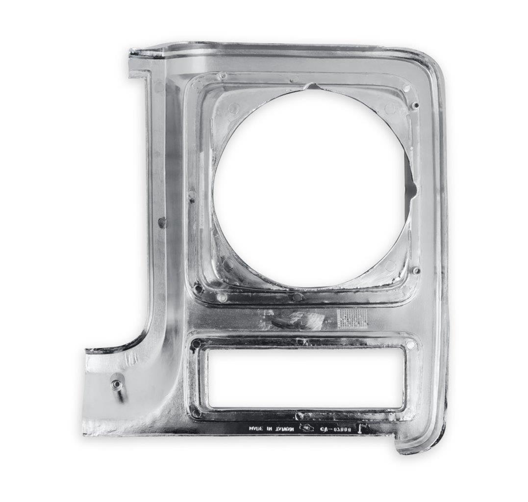 Brothers Trucks Headlight Bezels 04-323 Door, Passenger Side, Models with Round Headlights, Plastic, Chrome with Dark Gray Insert, Chevy, GMC, Each thumbnail 5