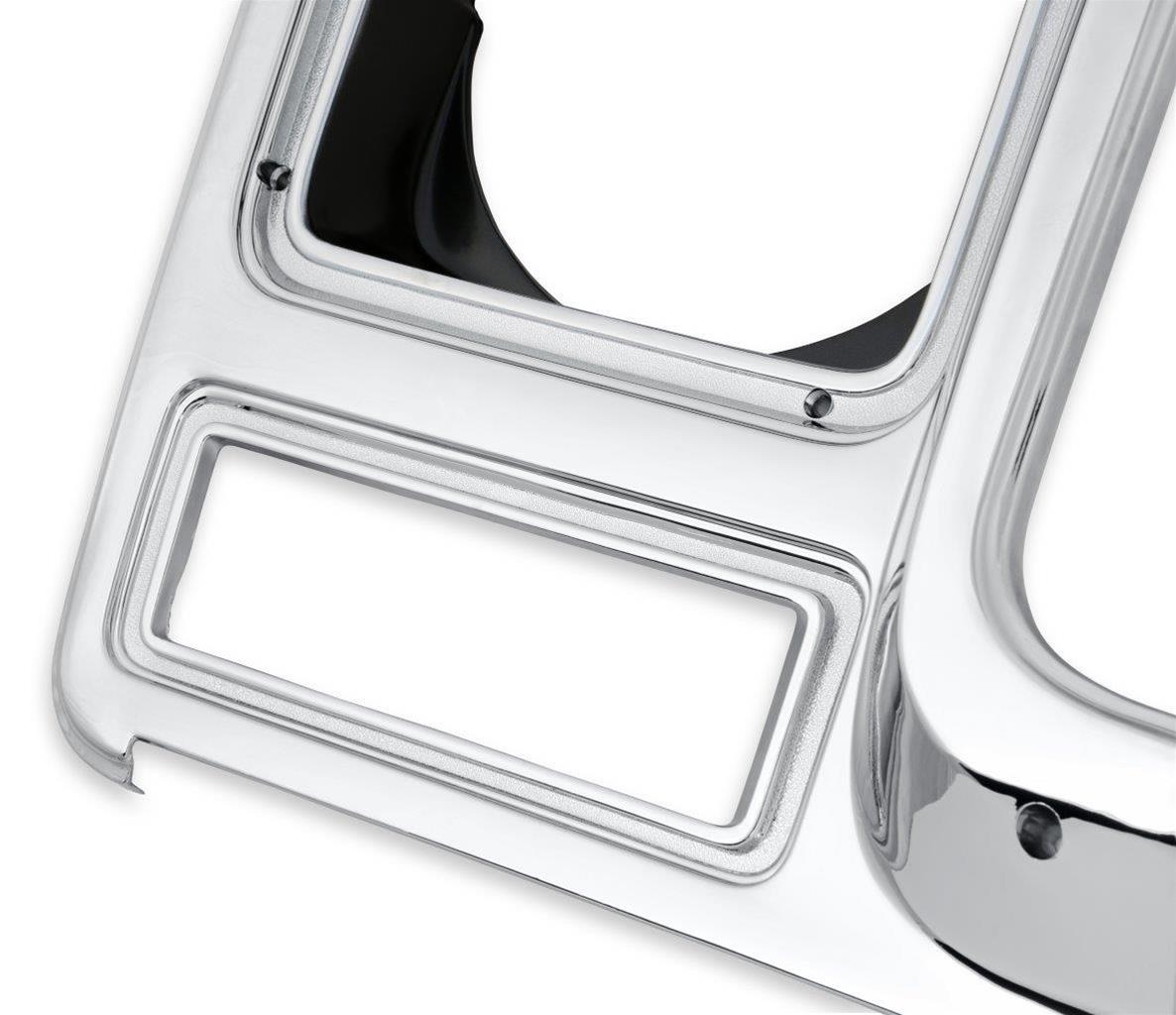Brothers Trucks Headlight Bezels 04-323 Door, Passenger Side, Models with Round Headlights, Plastic, Chrome with Dark Gray Insert, Chevy, GMC, Each thumbnail 2