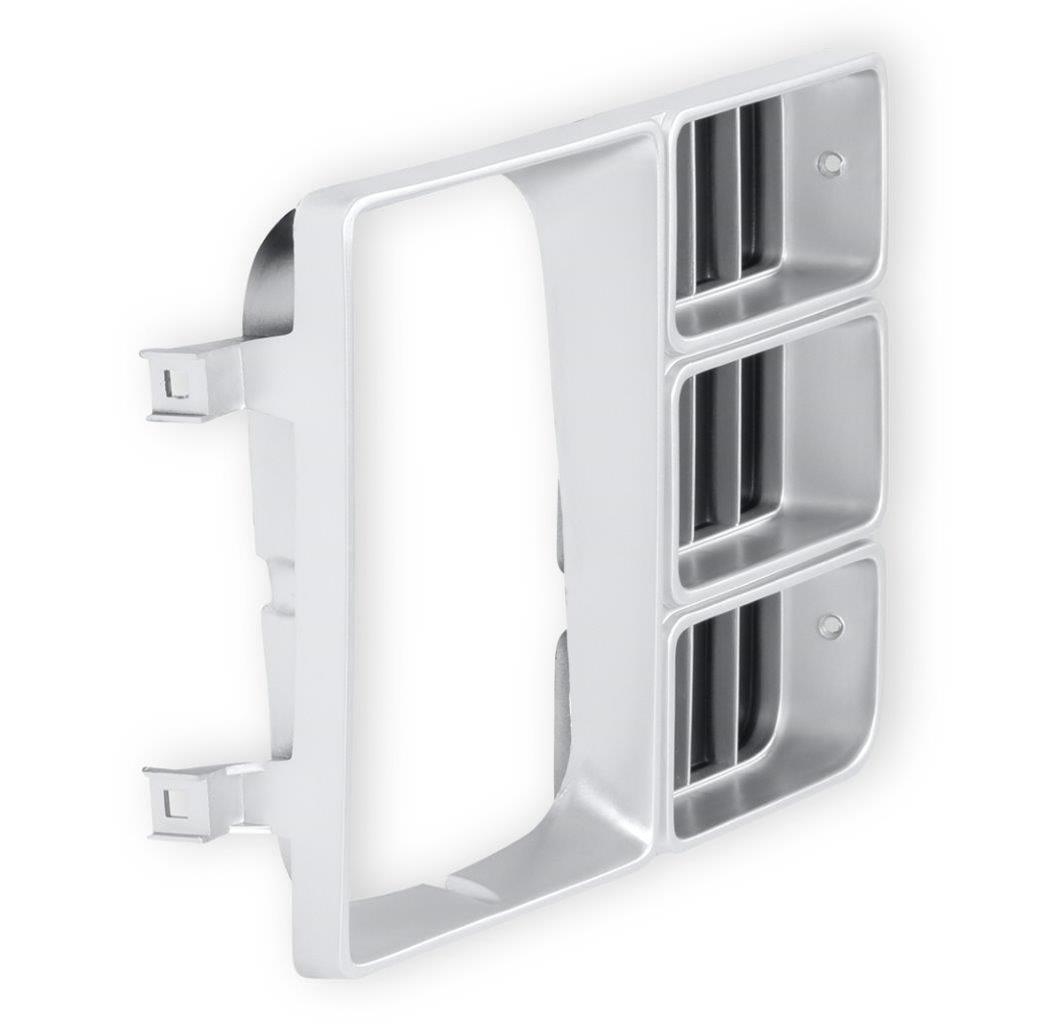Brothers Trucks Headlight Bezels 04-328 Door, Passenger Side, Models with Single Headlights, Plastic, Argent/Black, Chevy, GMC, Each thumbnail 2
