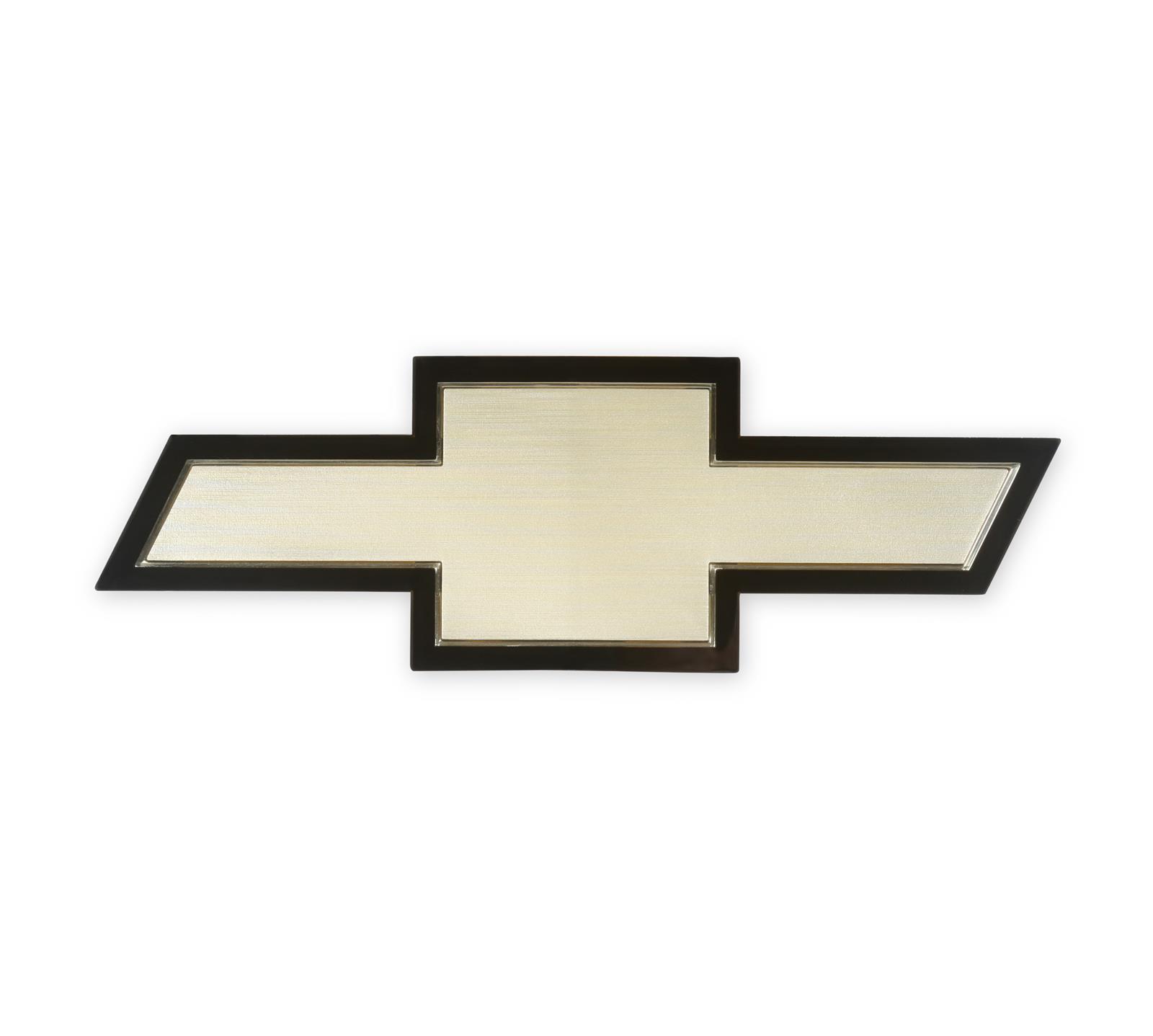 Brothers Trucks Emblems 04-529 Emblem, Bowtie, Silver/Black, Grille Mount, Zinc, Adhesive Attachment, Chevy, Models with 2 Headlights Only, Each thumbnail 5